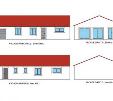 Vues des différentes façades.