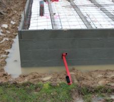 Fourreaux pour éclairages de la future terrasse