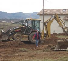 En pleine action les terrassiers