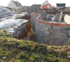 &Eacute;l&eacute;vation des murs du sous-sol.