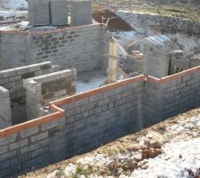 &Eacute;l&eacute;vation des murs du sous-sol.