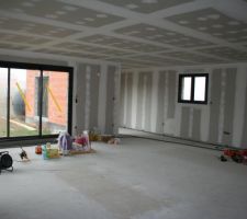 Dos à l'entrée avec accès salon/séjour.