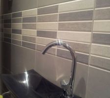 Une petite vue de profil: la frise mosaïque identique à celle de la salle de bain.