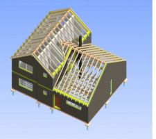 Plan en 3D du projet de Construction