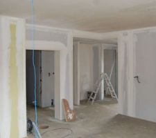 Jointage des BA13, Faux plafond entrée réalisé