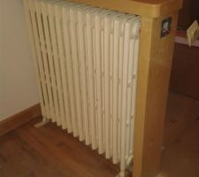 Finition bois au dessus du radiateur (quasi finie)