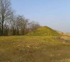 Terrain vue de l'est, avec coteau arbor&eacute; sur la gauche (c&ocirc;t&eacute; sud)