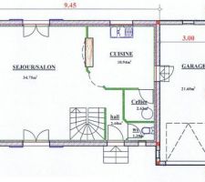 Ancien plan : 50m2 environ avec garage de 21m2.