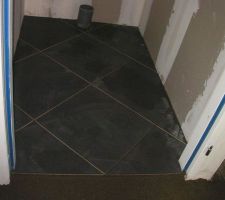 13 fevr : carrelage wc du rdc en pose scellée