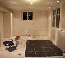 Pose du carrelage cuisine