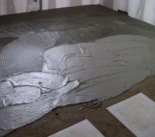 14 fevr : Barbotine sur chape