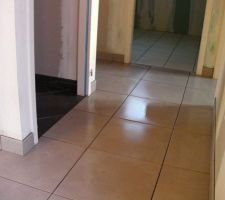 15 fevr : carrelage entrée et couloir rdc