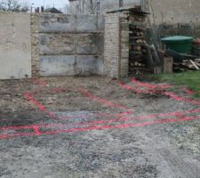 Traçage du garage pour implantation