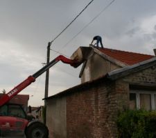 Démontage de l'ancienne sortie de cheminée