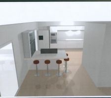 Cuisine vue un des cotés salon