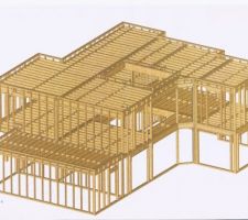 L'ossature de la maison : 38m3 de bois