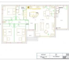 Plan de la maison avec aménagement fait par mon mari :)