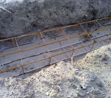 Juste avant le coulage des fondations