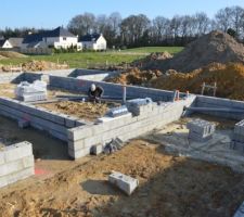 Installation des tuyaux des eaux usées