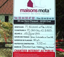 Affichage du Permis de Construire le 22/02/13