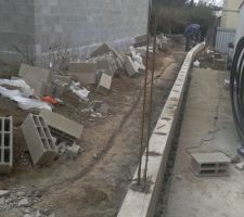 Mur clôture en cours
