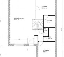 Voici le rdv prévu, environ 69 m2