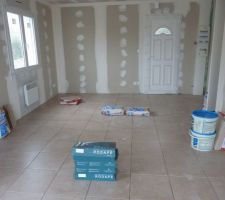 Pose du carrelage de sol