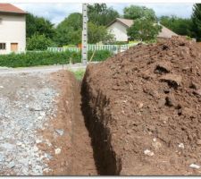 Tranchée pour drain et edf