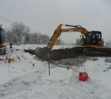 D&eacute;but des travaux sous la neige !