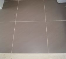 Carrelage 60x60 qui pour l'instant est pos&eacute; dans la cuisine. Il y aura le m&ecirc;me dans la pi&egrave;ce de vis