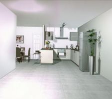 Ma future cuisine. Pas facile de choisir, mais contente du résultat.
Vue du bout du salon