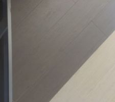 Sol de la cuisine - Carrelage imitation parquet foncé