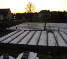 Pose des hourdis polystirenes