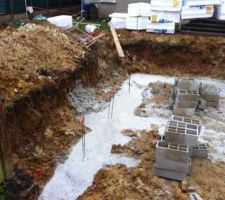 Coulage des fondations réalisés