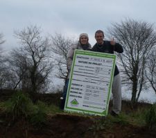 Pose du panneau de chantier !!!