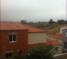 Vue de la chambre coté jardin.
Fait pas beau.