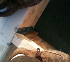 Sabot pour reprise des solives en poutre Karto sur le cadrage primaire en section 120 x 410.