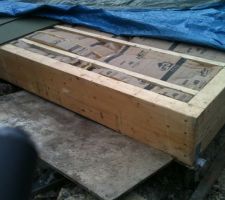 Pose de l'isolation de dalle.