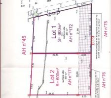 Notre terrain est le N&deg;2 nous sommes en train de changer la servitude vers le nord selon les conseils des constructeurs.