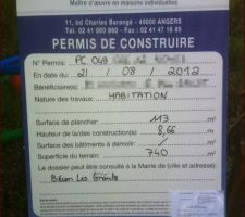 Apr&egrave;s de multiples p&eacute;rip&eacute;ties avec nos plans maison et la mairie, ENFIN, notre pr&eacute;cieux nous est d&eacute;livr&eacute;!