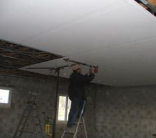 Fixation plaques plafond à 4 bords amincis