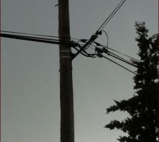Poteau A : à 20m de mon habitation (le plus éloigné) avec une plaque metallique ovale en bas du poteau