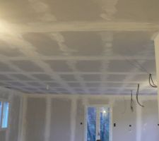 Pon&ccedil;age du plafond du salon ok!