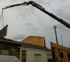 Surelevation   pose charpente etage