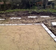 Fondations pour plots de la terrasse