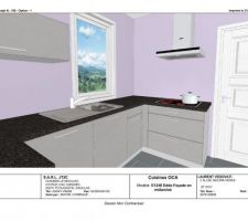Cuisine : meuble evier cuisson et plan de travail