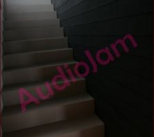L'escalier du sous-sol avec les marches en carrelage sans le moindre joint !