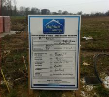 Bon voilà, notre pancarte, il n'y a plus qu'à attendre fin avril pour le début des travaux, j'ai hâte!!!