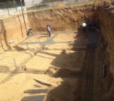 Coulage béton en cours