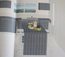 Cuisine vue de la salle &agrave; manger